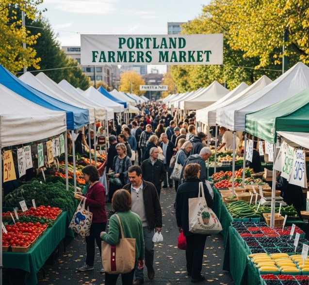Portland Farmers Market National Farmers Day 2025 fresh produce stalls